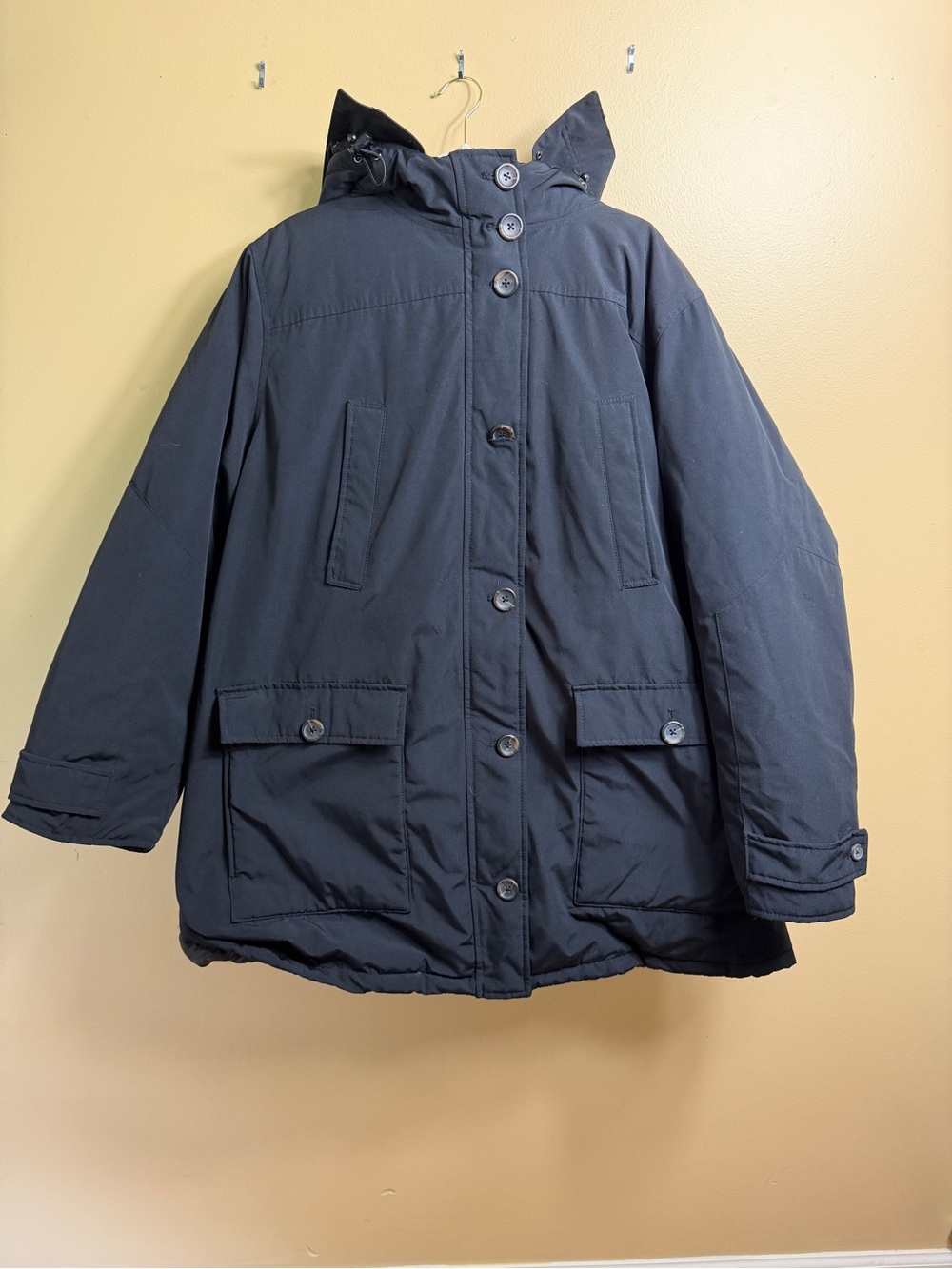 Woman Within Arctic Parka Coat Down Blend 3M Thinsulate Black Plus 2X 26/28